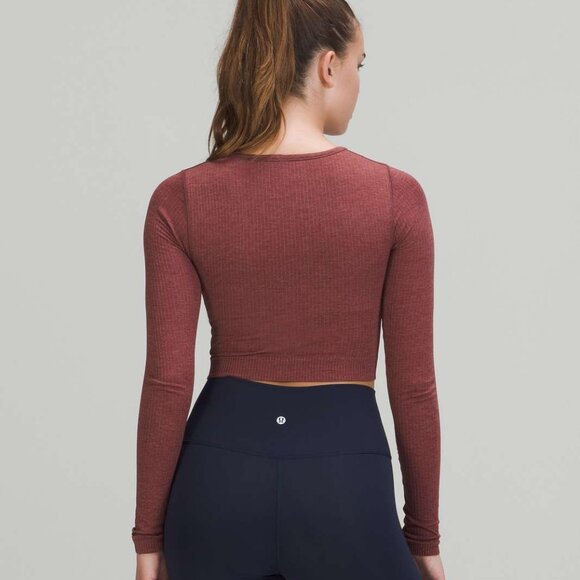 Lululemon Ebb to Street Long Sleeve Shirt in Smoky Red, size S/M - Picture 4 of 10